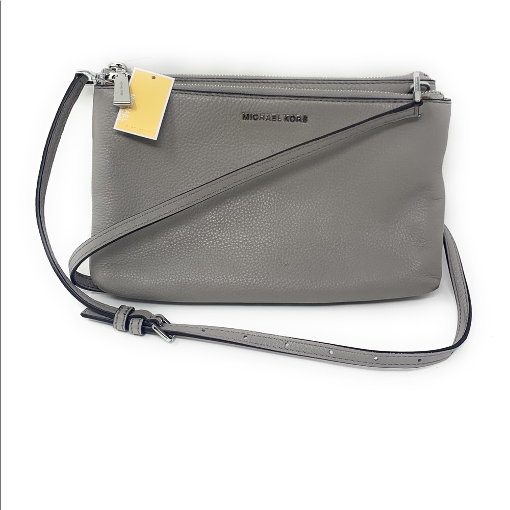 Michael Kors Grey DBL Zip Crossbody Bag